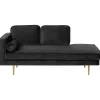 Beliani MIRAMAS - Chaise longue - Zwart - Linkerzijde - Fluweel