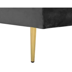 Beliani MIRAMAS - Chaise longue - Zwart - Linkerzijde - Fluweel