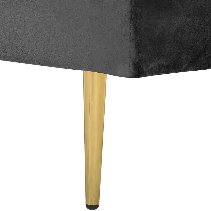 Beliani MIRAMAS - Chaise longue - Zwart - Linkerzijde - Fluweel