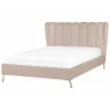 Beliani MIRIBEL - Tweepersoonsbed - Taupe - 140x200 - Fluweel