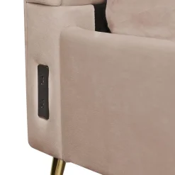 Beliani MIRIBEL - Tweepersoonsbed - Taupe - 140x200 - Fluweel