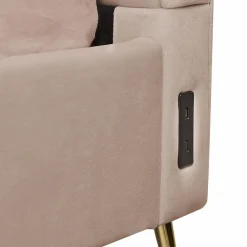 Beliani MIRIBEL - Tweepersoonsbed - Taupe - 140x200 - Fluweel
