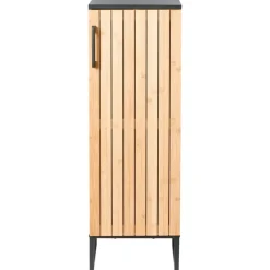 Leen Bakker MISCANTI - Badkamerkast - Lichtbruin/Zwart - 30 x 90 cm - Bamboehout