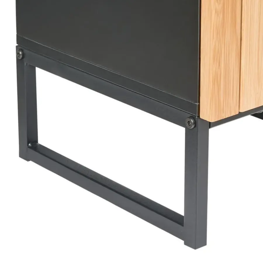 Leen Bakker MISCANTI - Badkamerkast - Lichtbruin/Zwart - 30 x 90 cm - Bamboehout