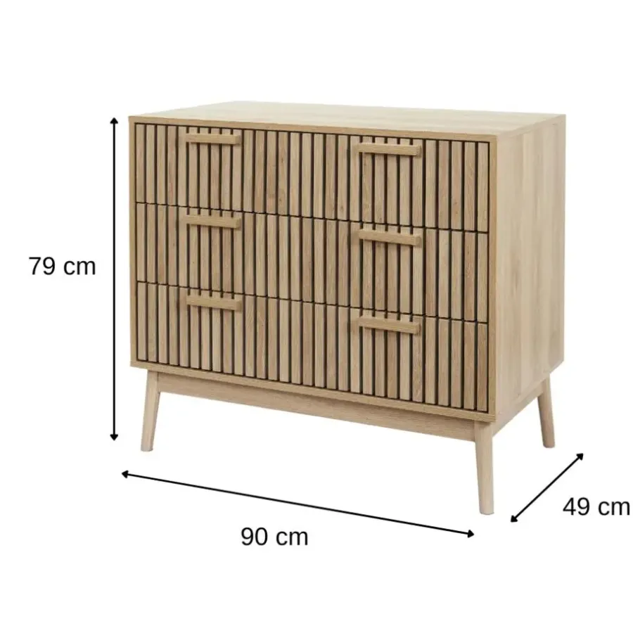 Ladekasten|Ladekasten-MISOU Commode Klaus - Bruin
