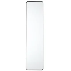 MISOU Deurspiegel Wandspiegel Passpiegel Ovaal Zwart 120x30cm Metaal