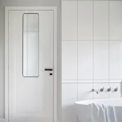 MISOU Deurspiegel Wandspiegel Passpiegel Ovaal Zwart 120x30cm Metaal