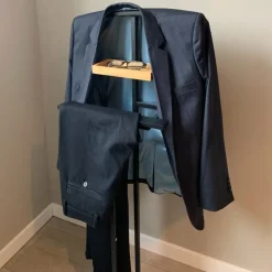 Kledingopbergers-MISOU Dressboy Kledingstandaard Kledinghouder Zwart 114 cm Bamboe en metaal