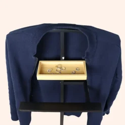Kledingopbergers-MISOU Dressboy Kledingstandaard Kledinghouder Zwart 114 cm Bamboe en metaal