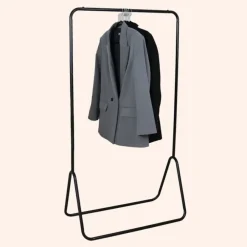 Kledingrekken|Kledingrekken-MISOU Kledingrek Metaal Industrieel Zwart 80x44x145cm
