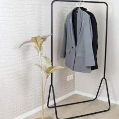 Kledingrekken|Kledingrekken-MISOU Kledingrek Metaal Industrieel Zwart 80x44x145cm