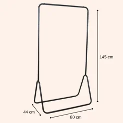 Kledingrekken|Kledingrekken-MISOU Kledingrek Metaal Industrieel Zwart 80x44x145cm
