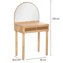Kaptafels-MISOU Make up tafel - Bruin