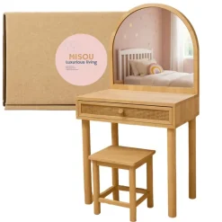 Kaptafels-MISOU Make up tafel - Bruin
