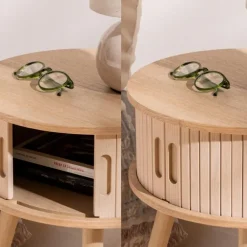 MISOU Nachtkastjes Juliet met Kastje - Set van 2 - Beige