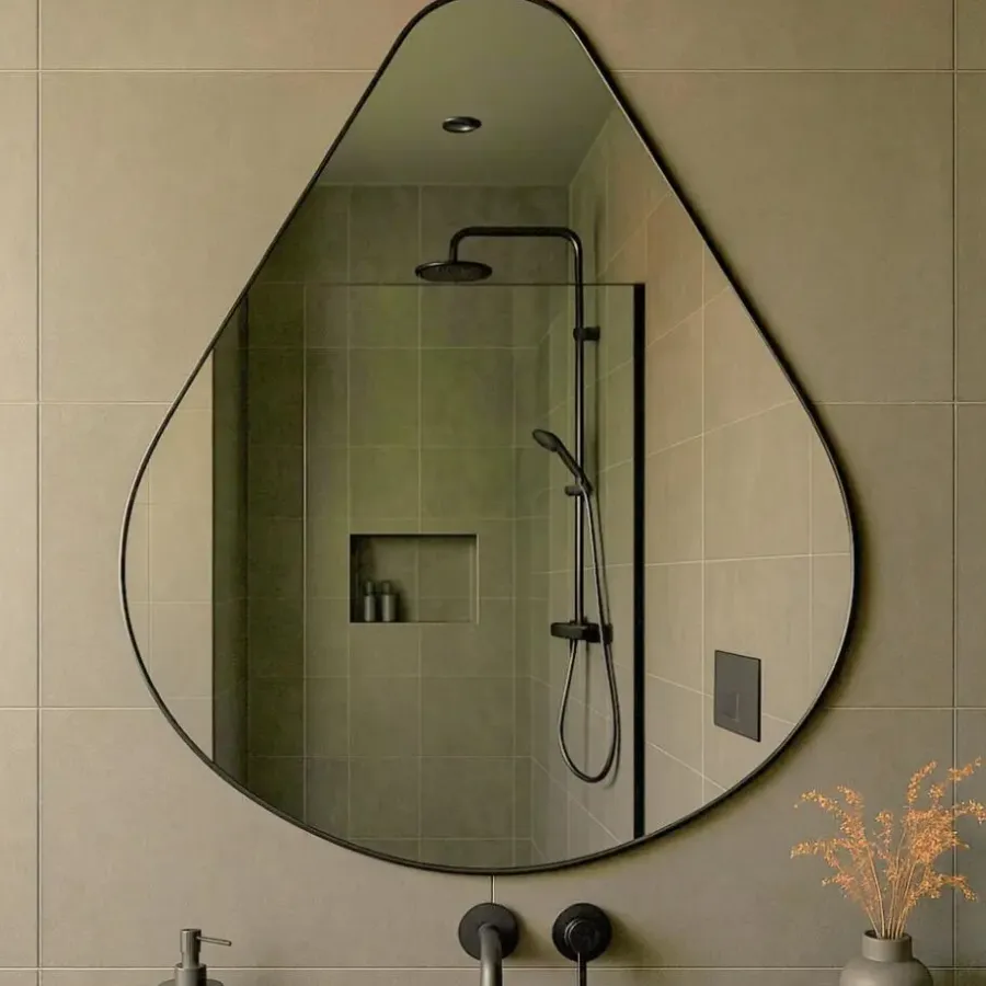 Spiegels-MISOU Spiegel Druppel Design Britta - Zwart