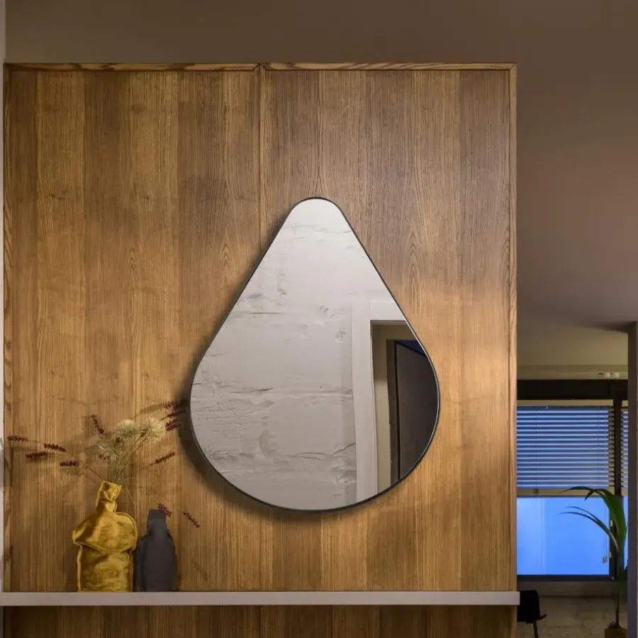 Spiegels-MISOU Spiegel Druppel Design Britta - Zwart