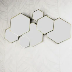 MISOU Spiegel Hexagon Goud 61,5x38cm Spiegels Wandspiegel