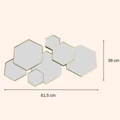 MISOU Spiegel Hexagon Goud 61,5x38cm Spiegels Wandspiegel