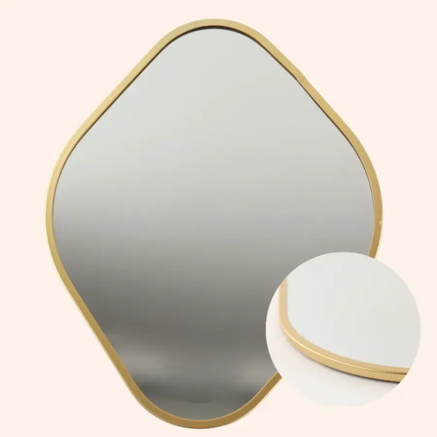 Spiegels-MISOU Spiegel Organische Vorm Goud 25x34cm