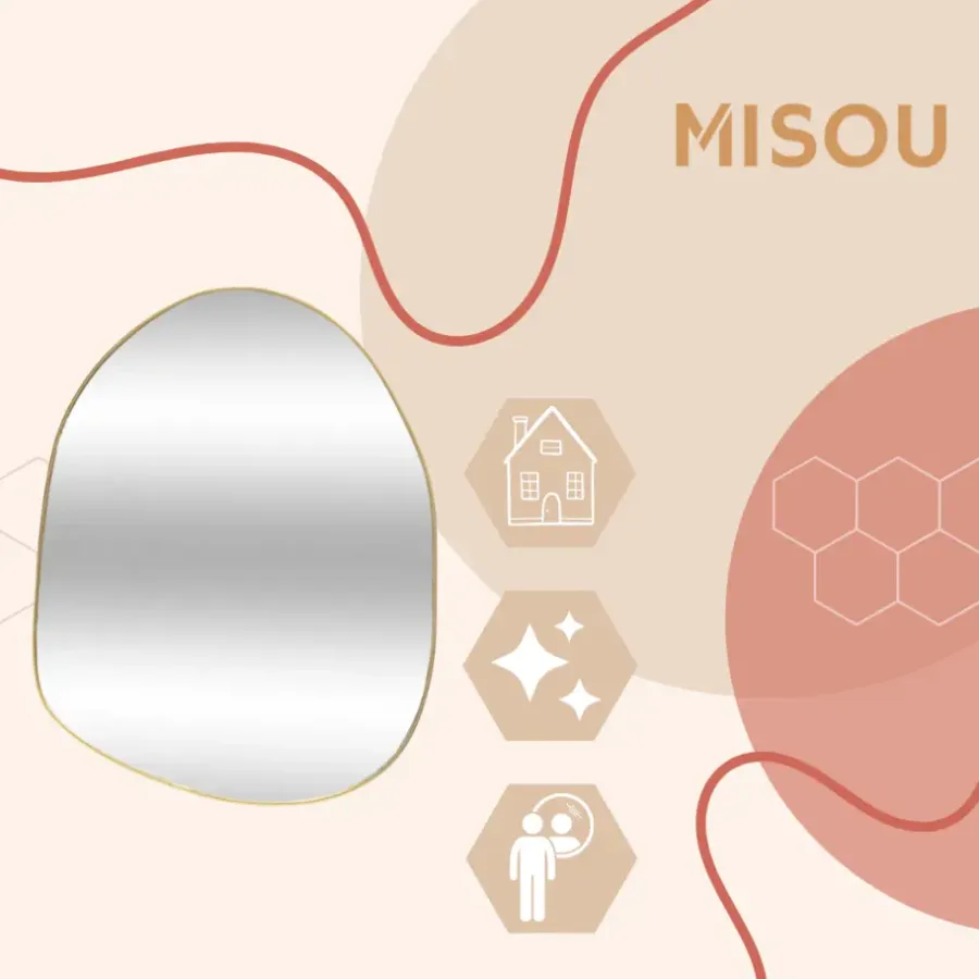 MISOU Spiegel Organische Vorm Goud 30x39cm
