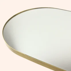 Spiegels-MISOU Spiegel Passpiegel Goud Ovaal Hangend 112x40cm Glas Spiegels