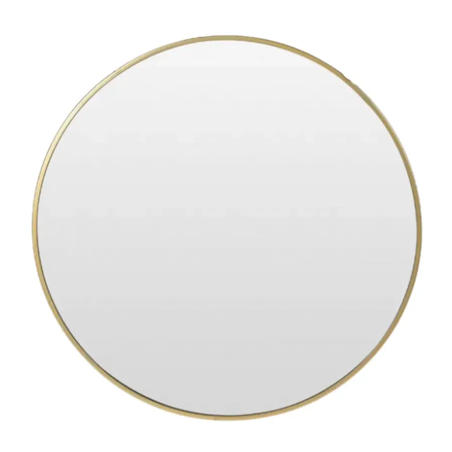 Spiegels-MISOU Spiegel Rond Goud Glas Wandspiegel Diameter 55cm Accessoires