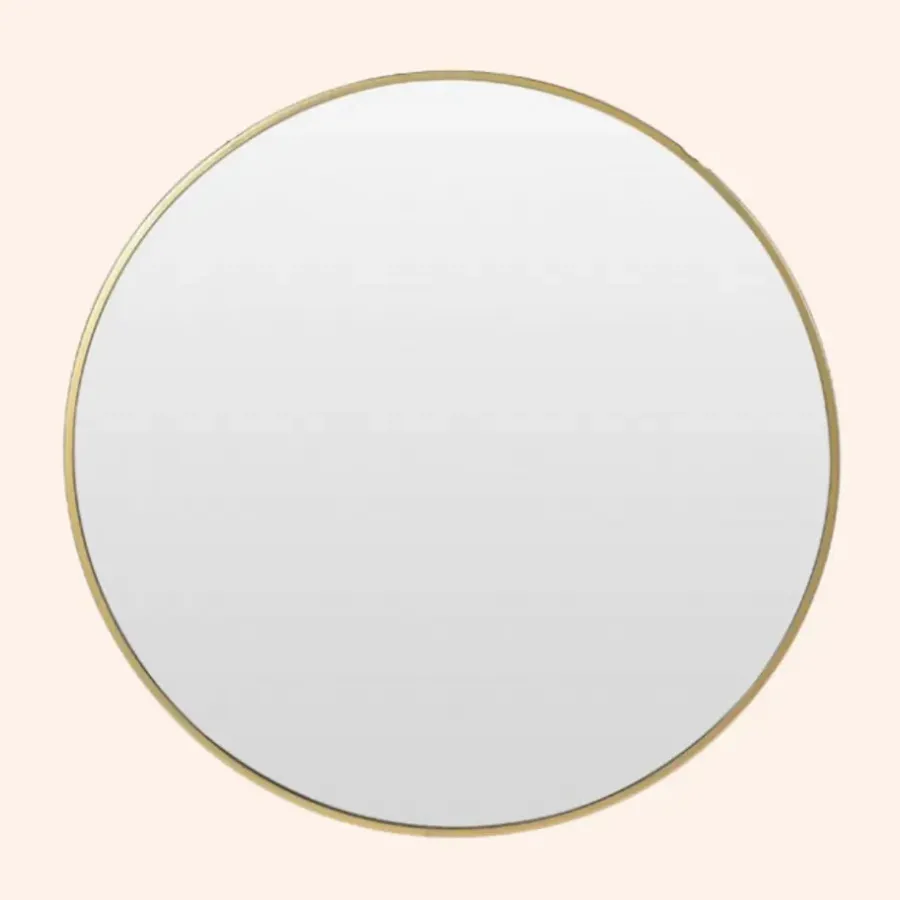 Spiegels-MISOU Spiegel Rond Goud Glas Wandspiegel Diameter 55cm Accessoires