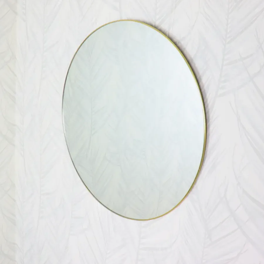 Spiegels-MISOU Spiegel Rond Goud Glas Wandspiegel Diameter 55cm Accessoires