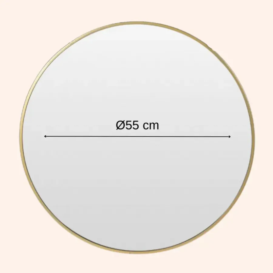 Spiegels-MISOU Spiegel Rond Goud Glas Wandspiegel Diameter 55cm Accessoires