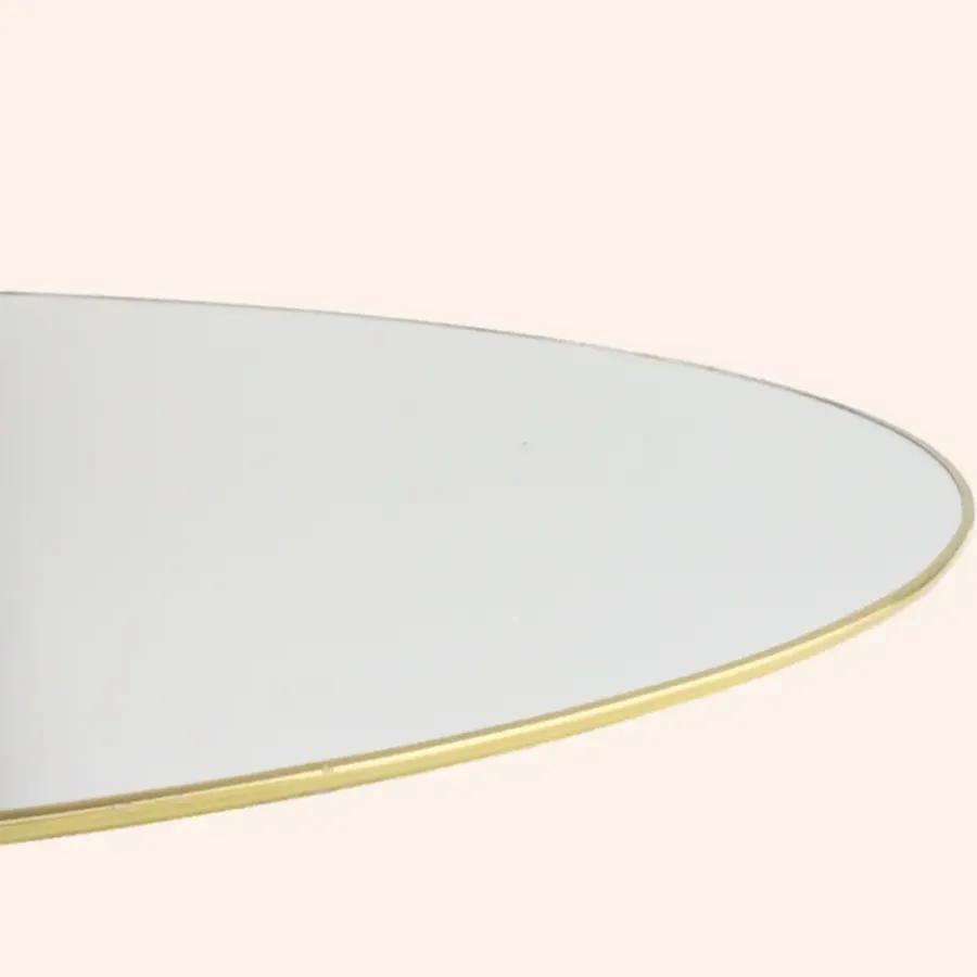 Spiegels-MISOU Spiegel Rond Goud Glas Wandspiegel Diameter 55cm Accessoires