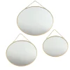Spiegels-MISOU Spiegel Set van 3 Rond Goud Metaal Wandspiegel