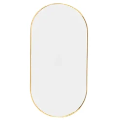 Spiegels-MISOU Spiegel Wandspiegel Rond Ovaal Goud 50 cm