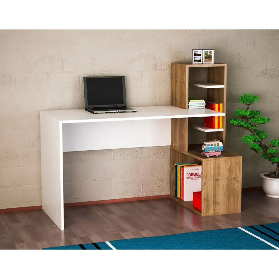Bureaus-Emob 18mm Witte walnoot Studiebureau