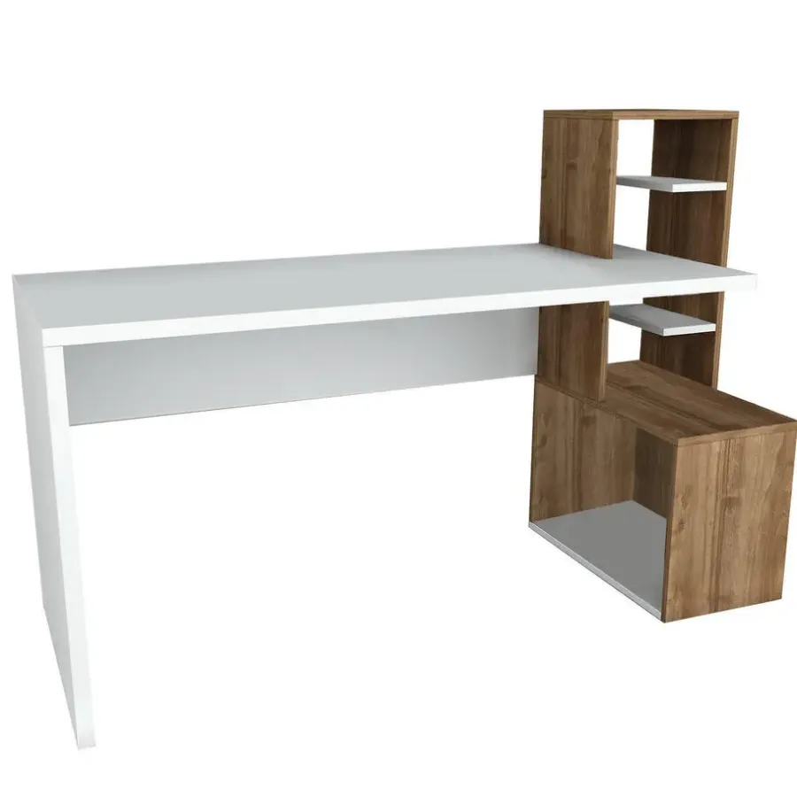 Bureaus-Emob 18mm Witte walnoot Studiebureau