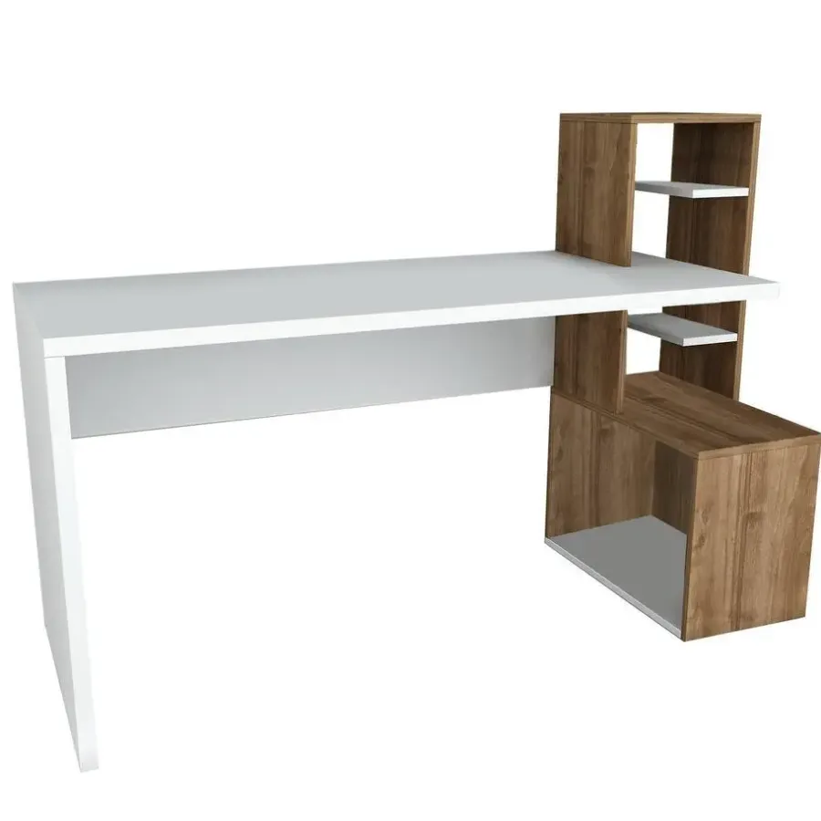 Bureaus-Emob 18mm Witte walnoot Studiebureau