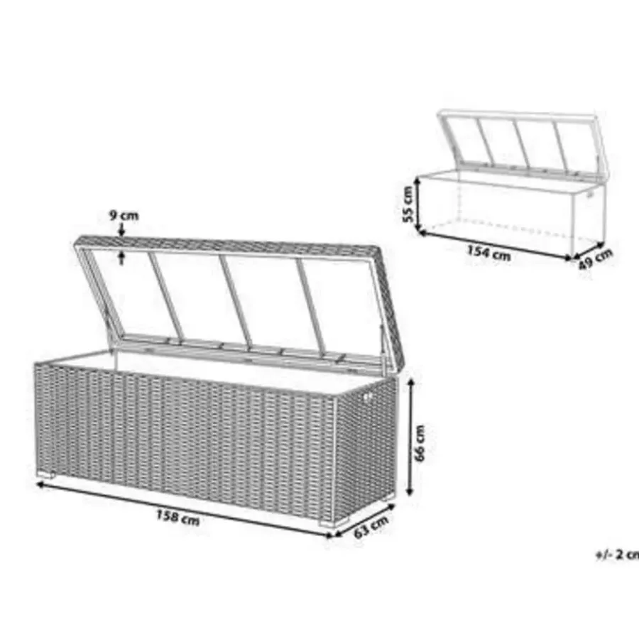 Beliani MODENA - Kussenbox - Grijs - PE rotan