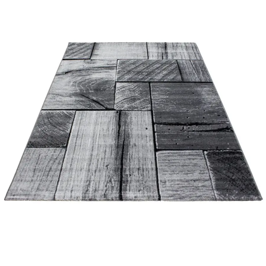 Muratap Modern Design Vloerkleed Parma - Zwart/Grijs - Laagpolig 200x290 cm