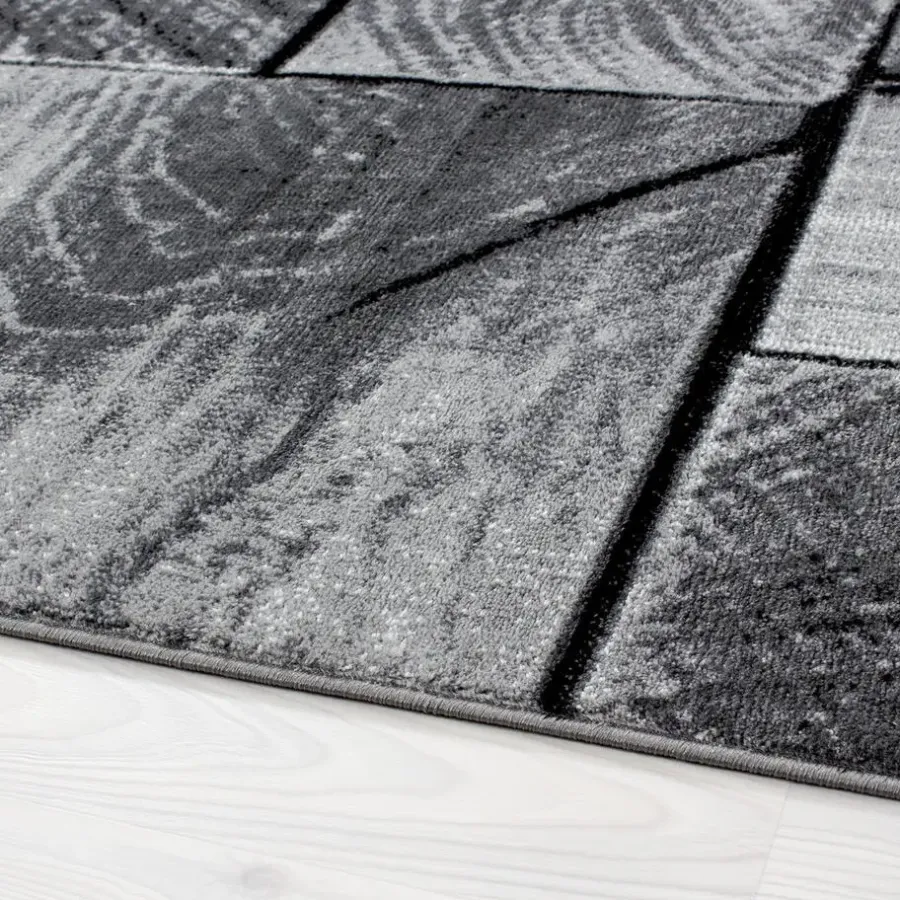 Muratap Modern Design Vloerkleed Parma - Zwart/Grijs - Laagpolig 200x290 cm