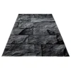 Laagpolige Vloerkleden-Muratap Modern Design Vloerkleed Parma - Zwart/Grijs - Laagpolig 120x170 cm