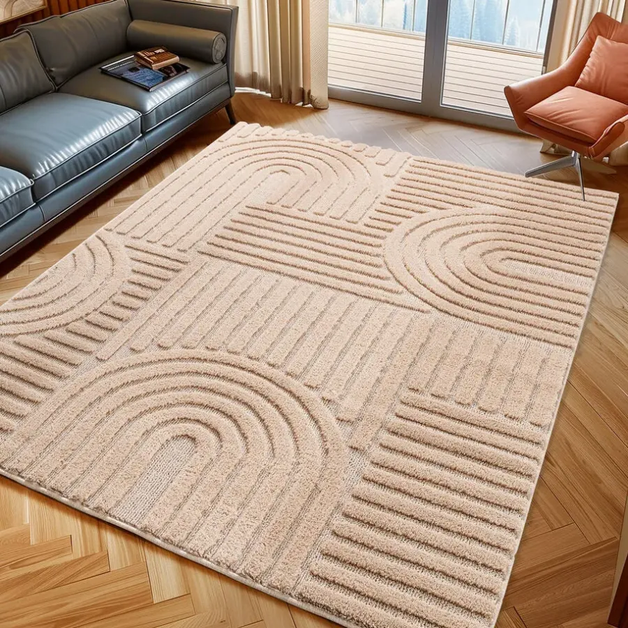 Muratap Modern Japandi Vloerkleed - Roze - Boho Scandinavisch - 200x290 cm Laagpolig