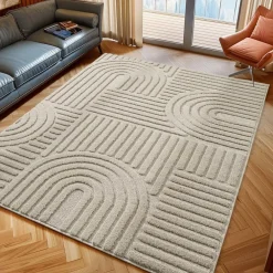 Muratap Modern Japandi Vloerkleed - Beige - Boho Scandinavisch - 160x230 cm Laagpolig