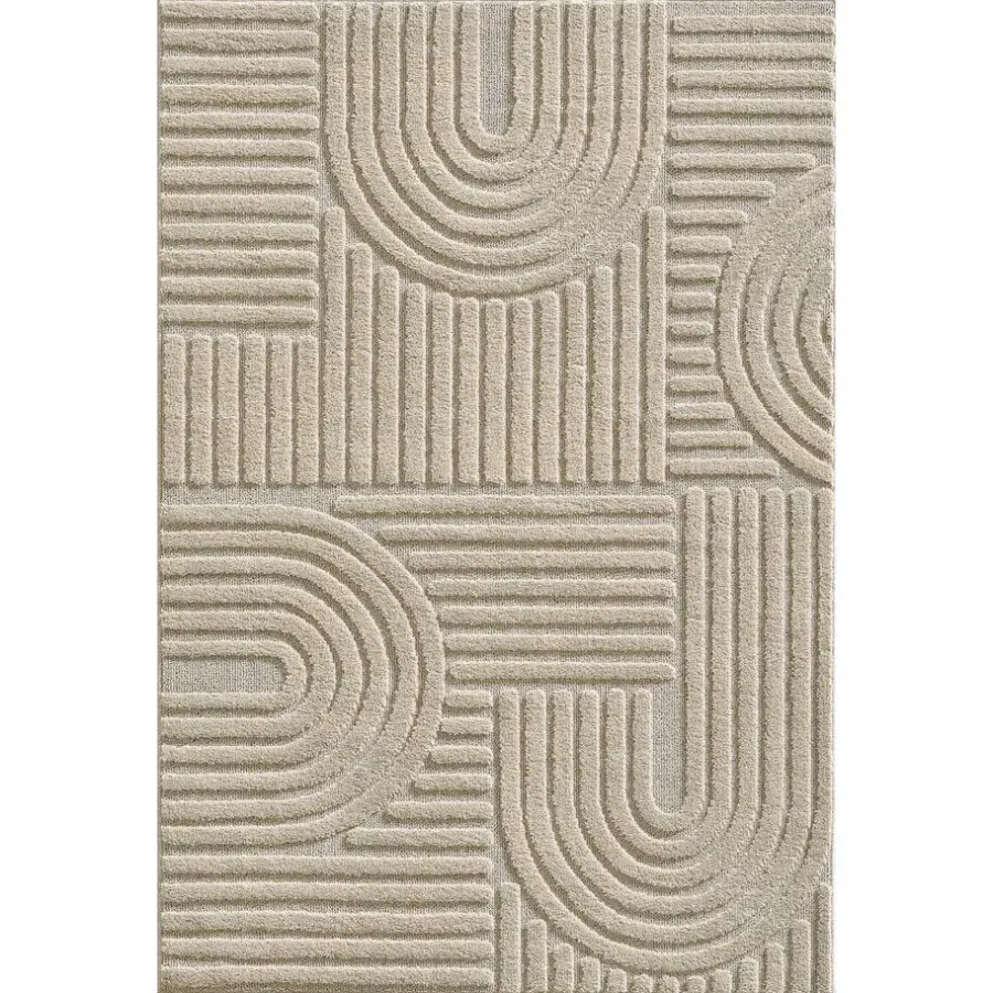 Muratap Modern Japandi Vloerkleed - Beige - Boho Scandinavisch - 140x200 cm Laagpolig