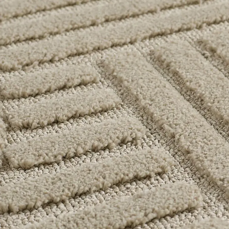 Muratap Modern Japandi Vloerkleed - Beige - Boho Scandinavisch - 140x200 cm Laagpolig