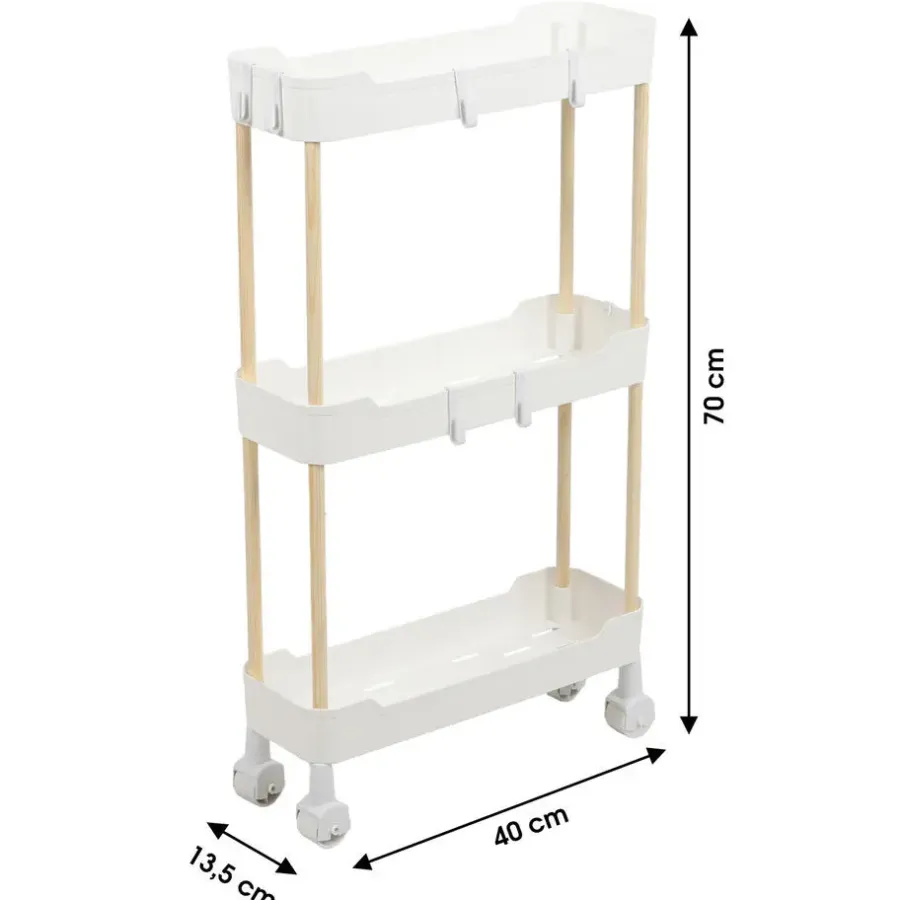 Trolleys-Modern Spirit Keuken/badkamer trolley - 3 laags - 40 x 70 cm