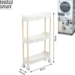 Trolleys-Modern Spirit Keuken/badkamer trolley - 3 laags - 40 x 70 cm