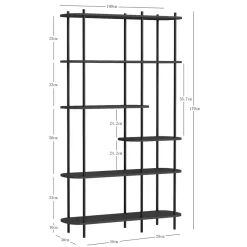 Nordlys Moderne etagère van metaal en zwart hout