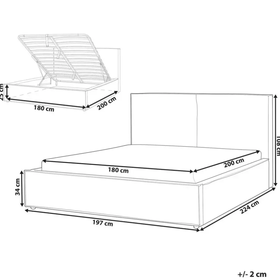 Beliani MOISSAC - Bed - Beige - 180 x 200 cm - Polyester