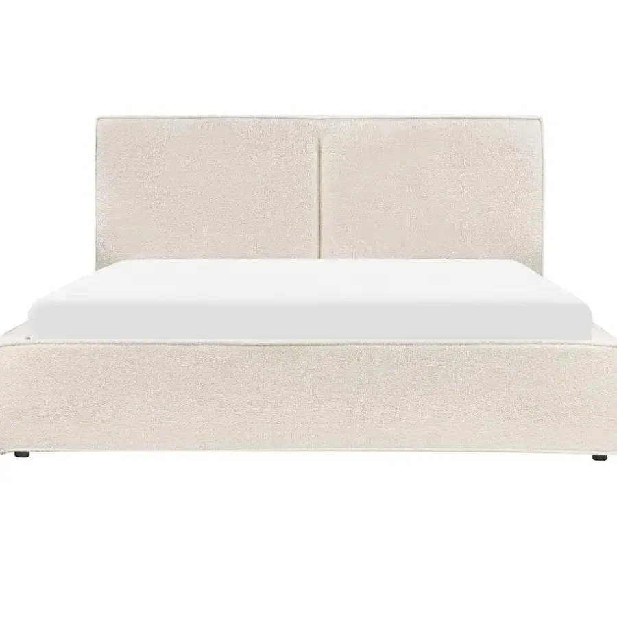 Beliani MOISSAC - Tweepersoonsbed - Off-white - 180 x 200 cm - Polyester