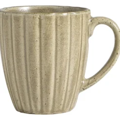 Kopjes, Mokken En Bekers-Leen Bakker Mok met oor Flora bruin stoneware